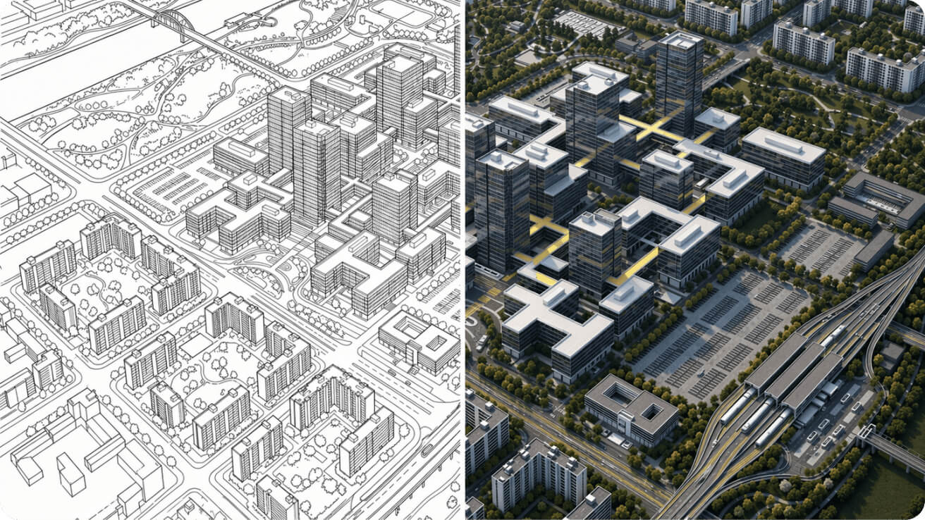 Ejemplo de generación de imagen a imagen: plano urbano
